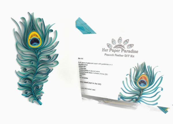 DIY Quilled Peacock Feathers